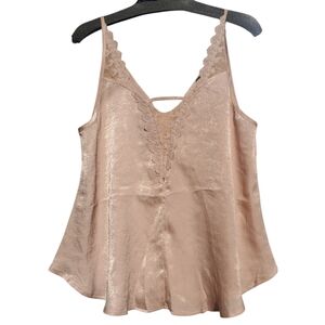 Allie Rose Blush Pink Lace Trimmed Tank Top